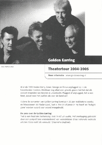 Golden Earring 2004-2005 theater tour Mojo flyer front